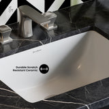 Plaisir Rectangular Undermount Bathroom Sink, 21-in
