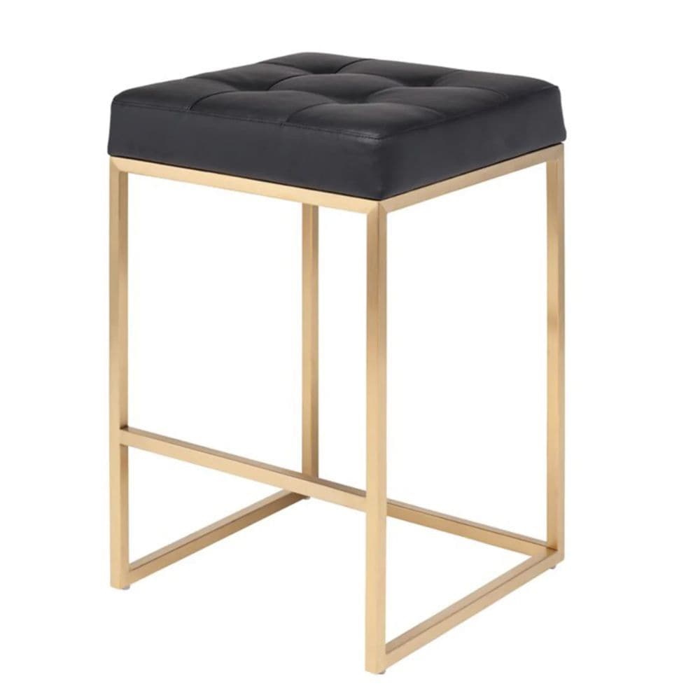 Black Stainless Steel Pipe Counter Stool