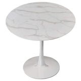 Leo Faux Marble Dining Table Tulip Base