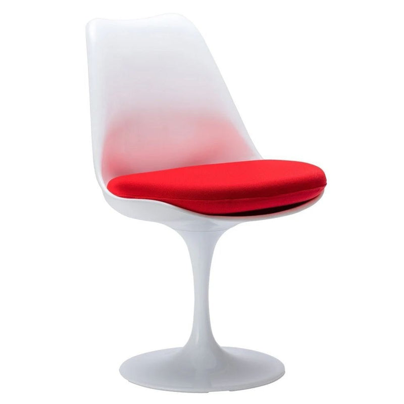 Tulip Chair Armless Chair, Fiberglass, Red Q466