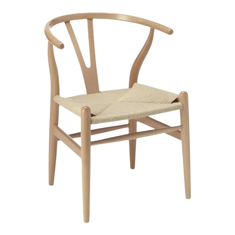 Wishbone Wood Dining Chair with Woven Seat, Natural N5107