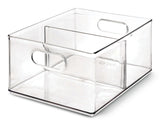 Clear Stackable Divided Deep Organizing Storage Bin, 11.5-L