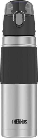 Stainless Steel Water Bottle, 530-mL, Black, with Push Button Lid