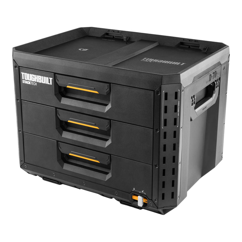XL 3-Drawer Auto-Locking Portable Modular Tool Box, Black U368