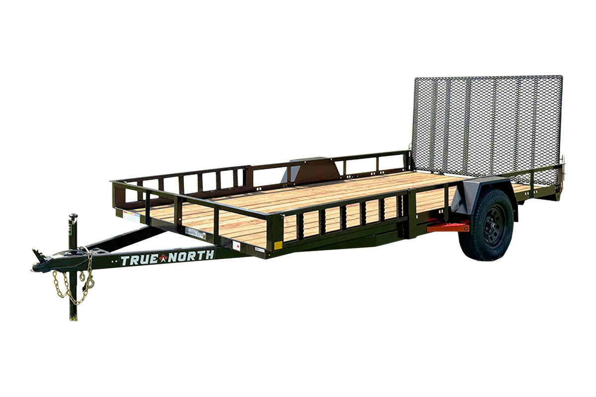 83-in x 14-ft Utility Trailer With Gate & Side ATV Ramps, Black