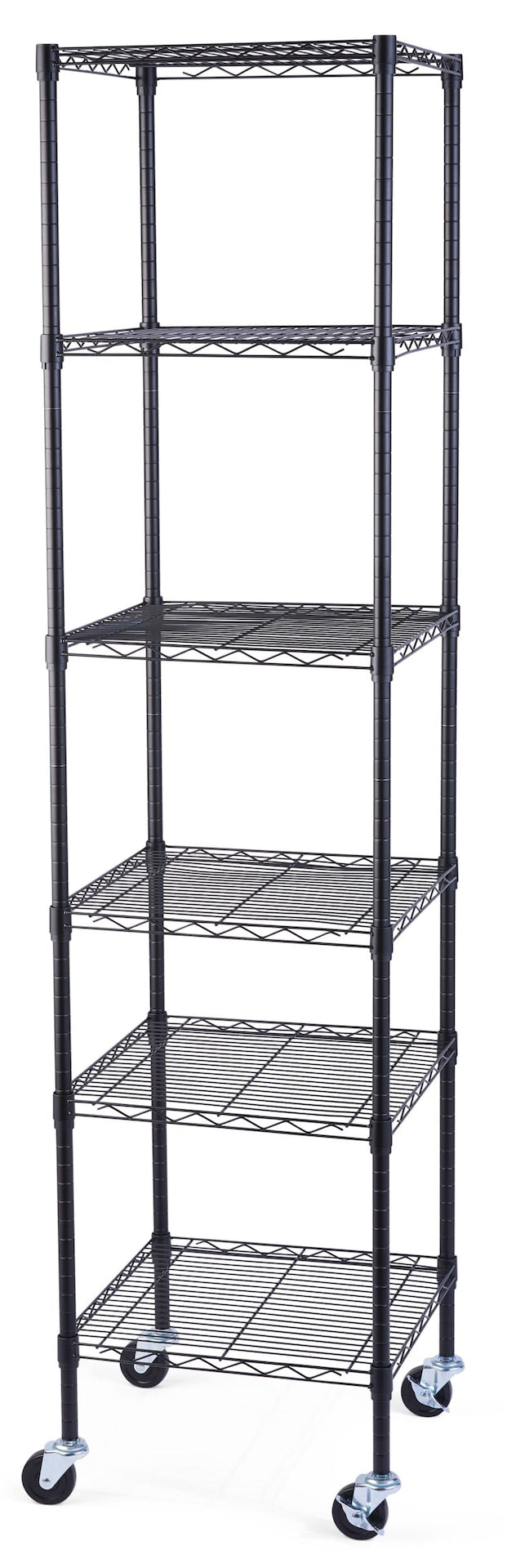 Type A 6-Tier Slim Small Space Storage Rack with Adjustable Shelves, No Tool Assembly