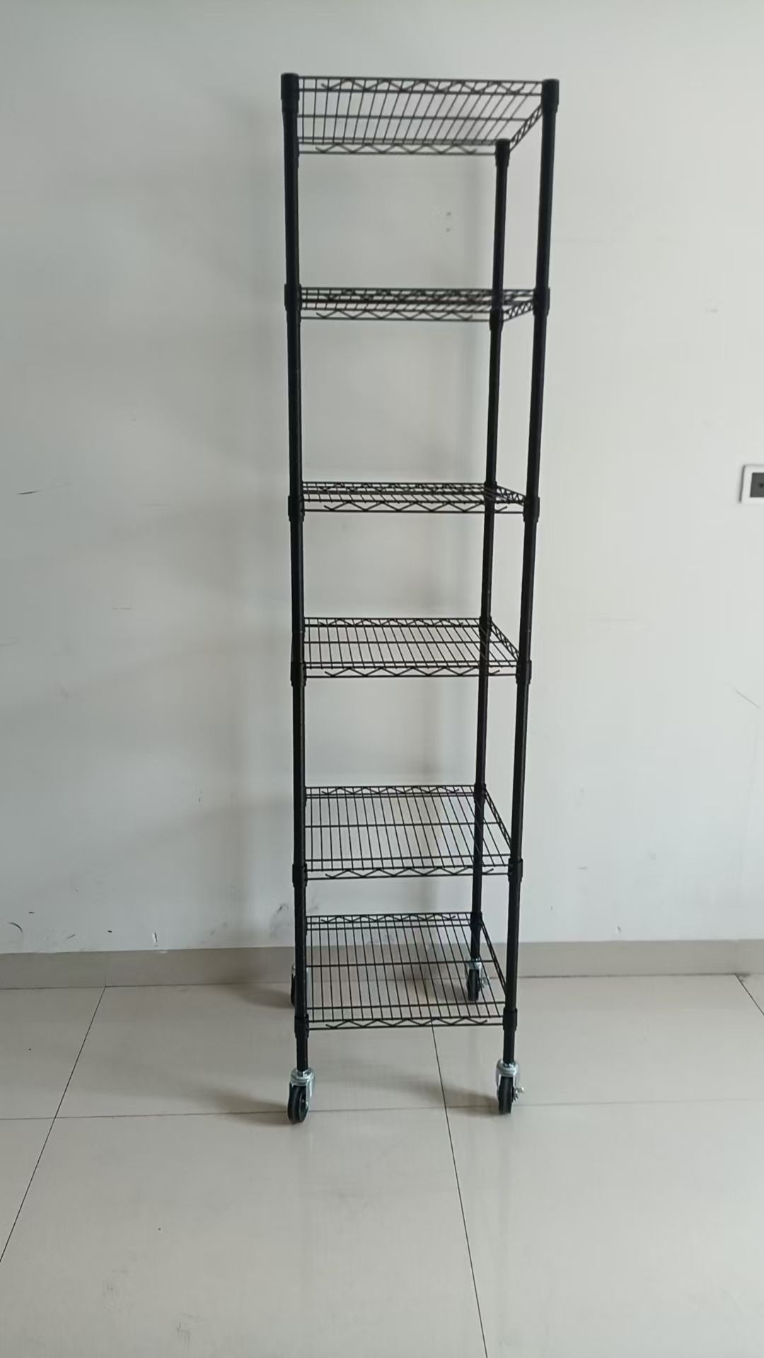 Type A 6-Tier Slim Small Space Storage Rack with Adjustable Shelves, No Tool Assembly