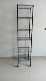 Type A 6-Tier Slim Small Space Storage Rack with Adjustable Shelves, No Tool Assembly