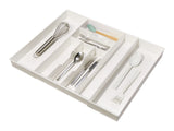 type A Alpha 8-Slot Expandable Cutlery Tray Organizer, White