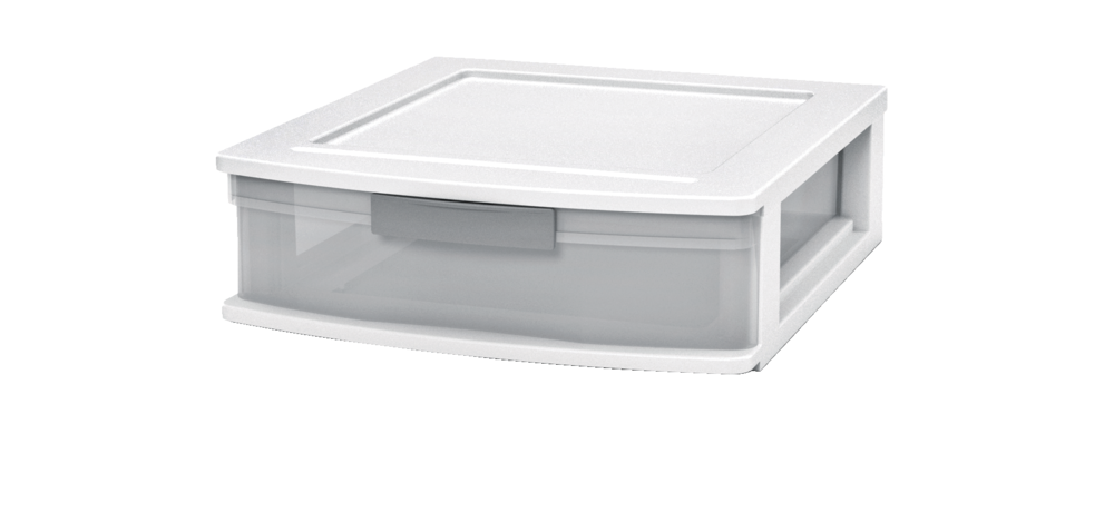 type A Element Clear White Frame Single Storage Drawer, 5-in