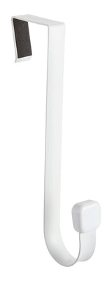 Type A Modern Over-The-Door Single Hook, White, 1-in