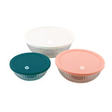 6 piece nesting glass bowl set with lids