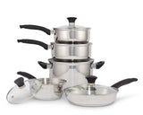 Everyday Series Premium Stainless Steel Cookware Set, Dishwasher & Oven-Safe, 10-pc
