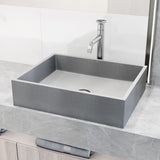 Coca Gothic 19x15-in Deep Grey Bathroom Sink/Basin with Rectangular Vessel