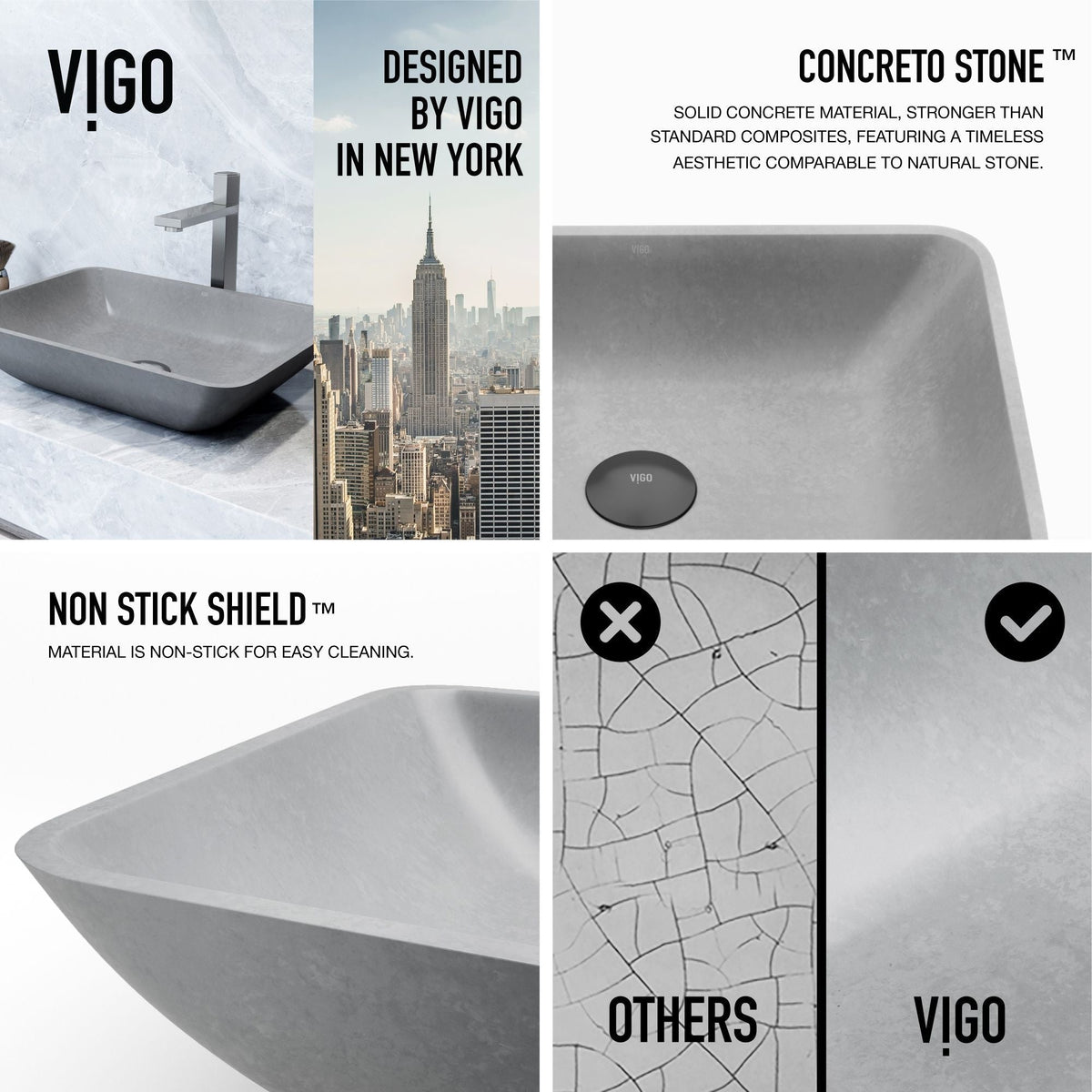 Duomo Gothic 18x13-in Deep Grey Bathroom Sink/Basin with Rectangular Vessel