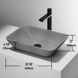 Duomo Gothic 18x13-in Deep Grey Bathroom Sink/Basin with Rectangular Vessel
