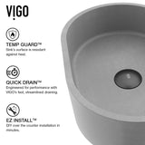 Giralda Gothic 16x11-in Deep Grey Bathroom Sink/Basin with Rectangular Vessel