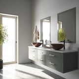 Glass Russet Brown Bathroom Sink/Basin Set with Niko Faucet and Round Vessel
