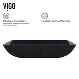 Glass Turquoise Water Bathroom Sink/Basin Set with Niko Faucet and Rectangular Vessel