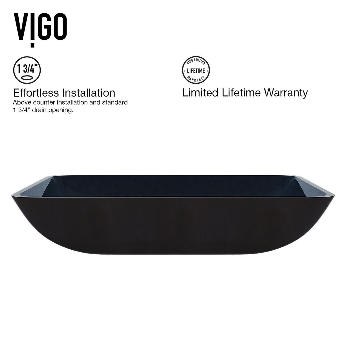 Glass Turquoise Water Bathroom Sink/Basin Set with Niko Faucet and Rectangular Vessel