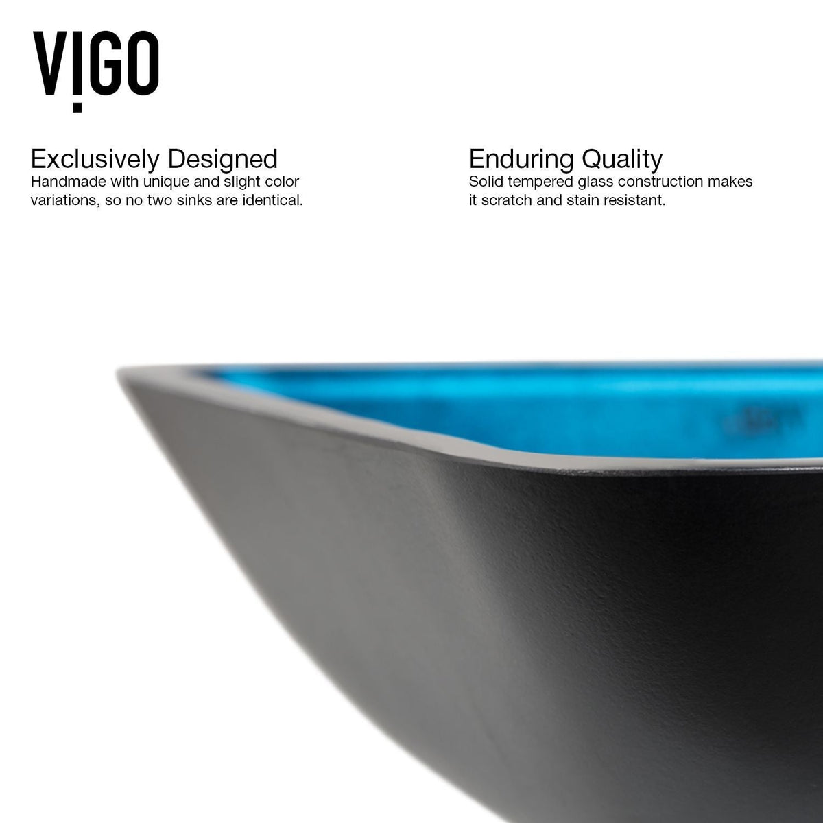 Glass Turquoise Water Bathroom Sink/Basin Set with Niko Faucet and Rectangular Vessel