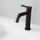 Madison Single Handle Single Hole cFiber Bathroom Sink Faucet, Matte Black