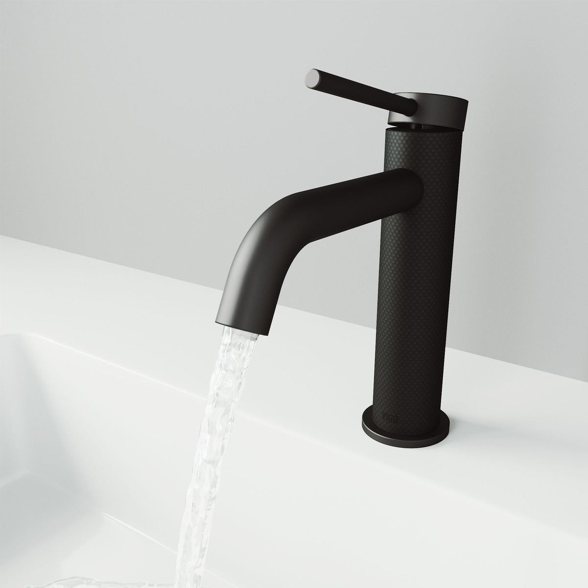 Madison Single Handle Single Hole cFiber Bathroom Sink Faucet, Matte Black