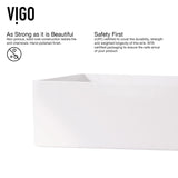 Magnolia White Bathroom Sink/Basin Set with Amada Faucet and Rectangular Composite Vessel