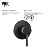 Olus Single Handle Wall Mount Bathroom Sink Faucet, WaterSense Certified, Matte Black