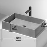 Orvieto Gothic 24x15-in Deep Grey Bathroom Sink/Basin with Rectangular Vessel