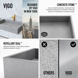 Orvieto Gothic 24x15-in Deep Grey Bathroom Sink/Basin with Rectangular Vessel
