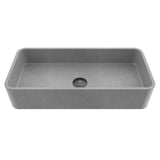 Palazzo Gothic 24x11-in Deep Grey Bathroom Sink/Basin with Rectangular Vessel