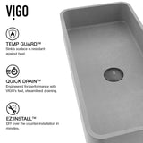 Palazzo Gothic 24x11-in Deep Grey Bathroom Sink/Basin with Rectangular Vessel