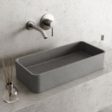 Palazzo Gothic 24x11-in Deep Grey Bathroom Sink/Basin with Rectangular Vessel