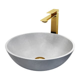 Ravenna Gothic Grey Bathroom Sink/Basin Set with Dunn Faucet and Round Vessel