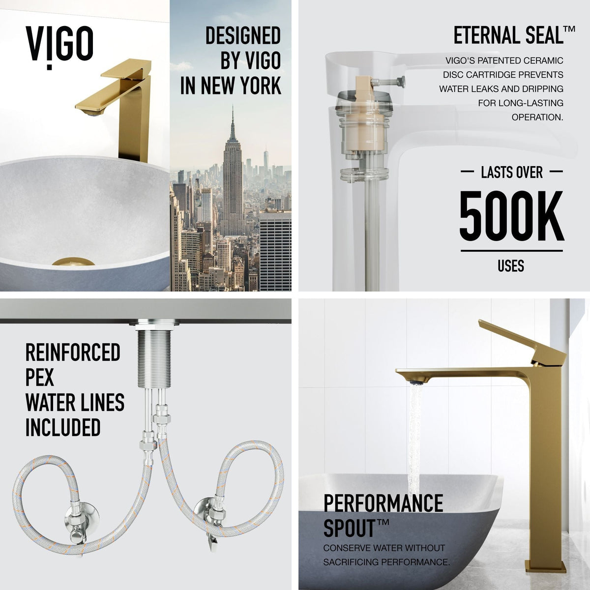 Ravenna Gothic Grey Bathroom Sink/Basin Set with Dunn Faucet and Round Vessel