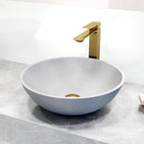 Ravenna Gothic Grey Bathroom Sink/Basin Set with Dunn Faucet and Round Vessel