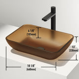 Sottile Amber Bathroom Sink/Basin Set with Gotham Faucet and Glass Vessel