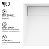 Starr Glass White Bathroom Sink/Basin Set with Gotham Faucet and Rectangular Composite Vessel