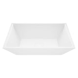 Vinca Matte Stone Vessel Bathroom Sink/Basin with Deep Bowl, White