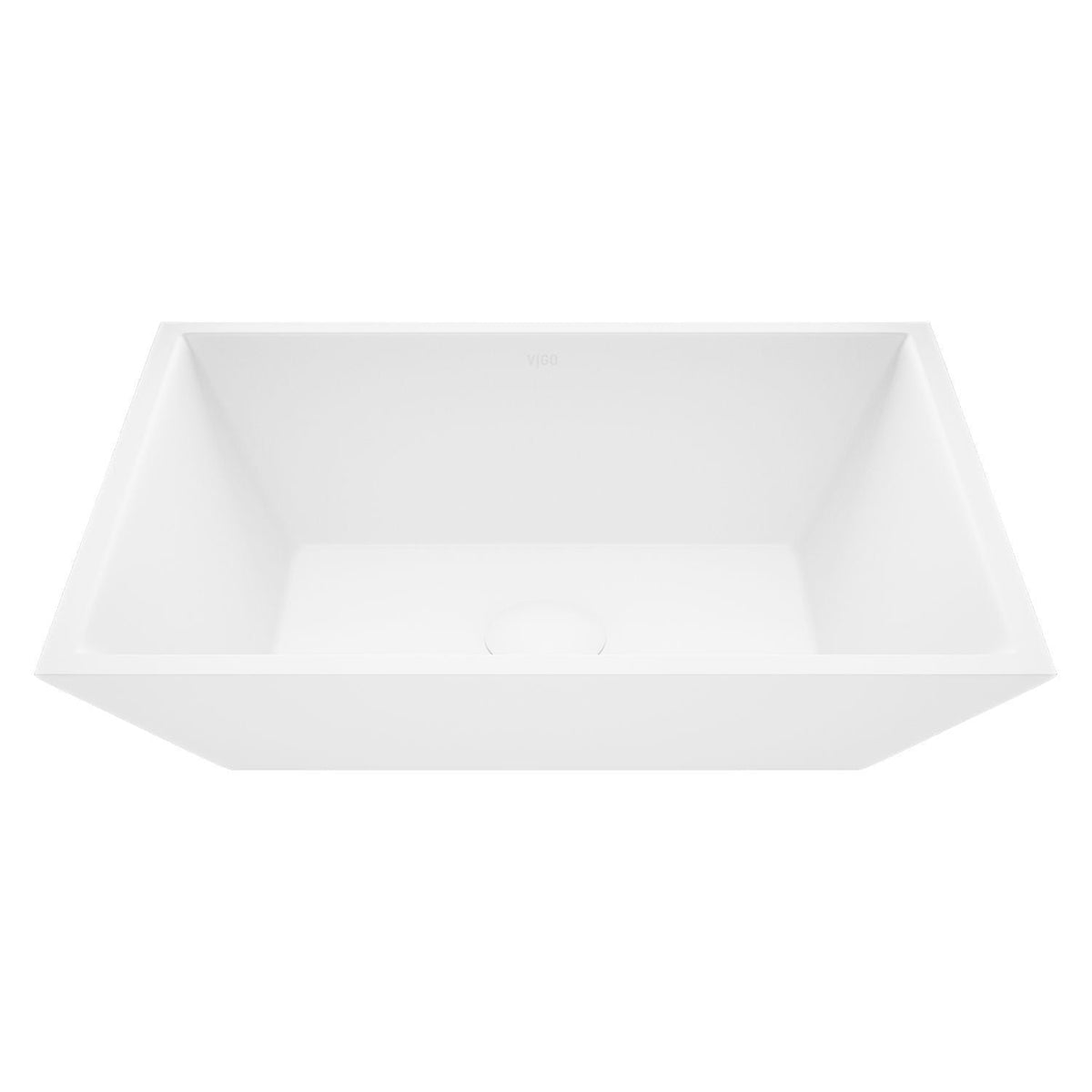 Vinca Matte Stone Vessel Bathroom Sink/Basin with Deep Bowl, White