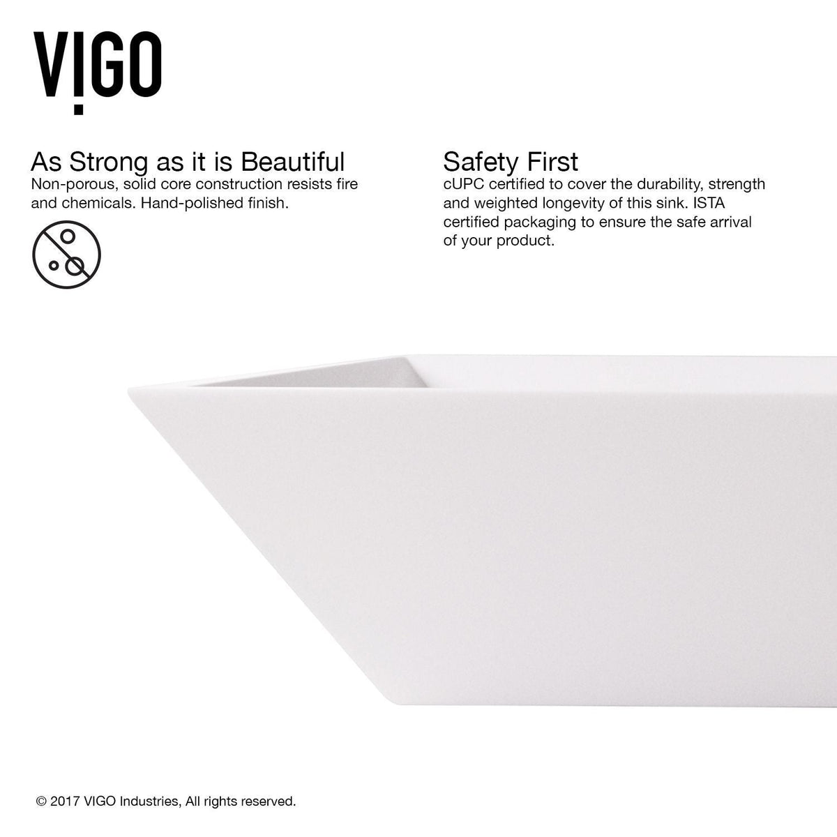 Vinca Matte Stone Vessel Bathroom Sink/Basin with Deep Bowl, White