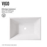 Vinca Matte Stone Vessel Bathroom Sink/Basin with Deep Bowl, White