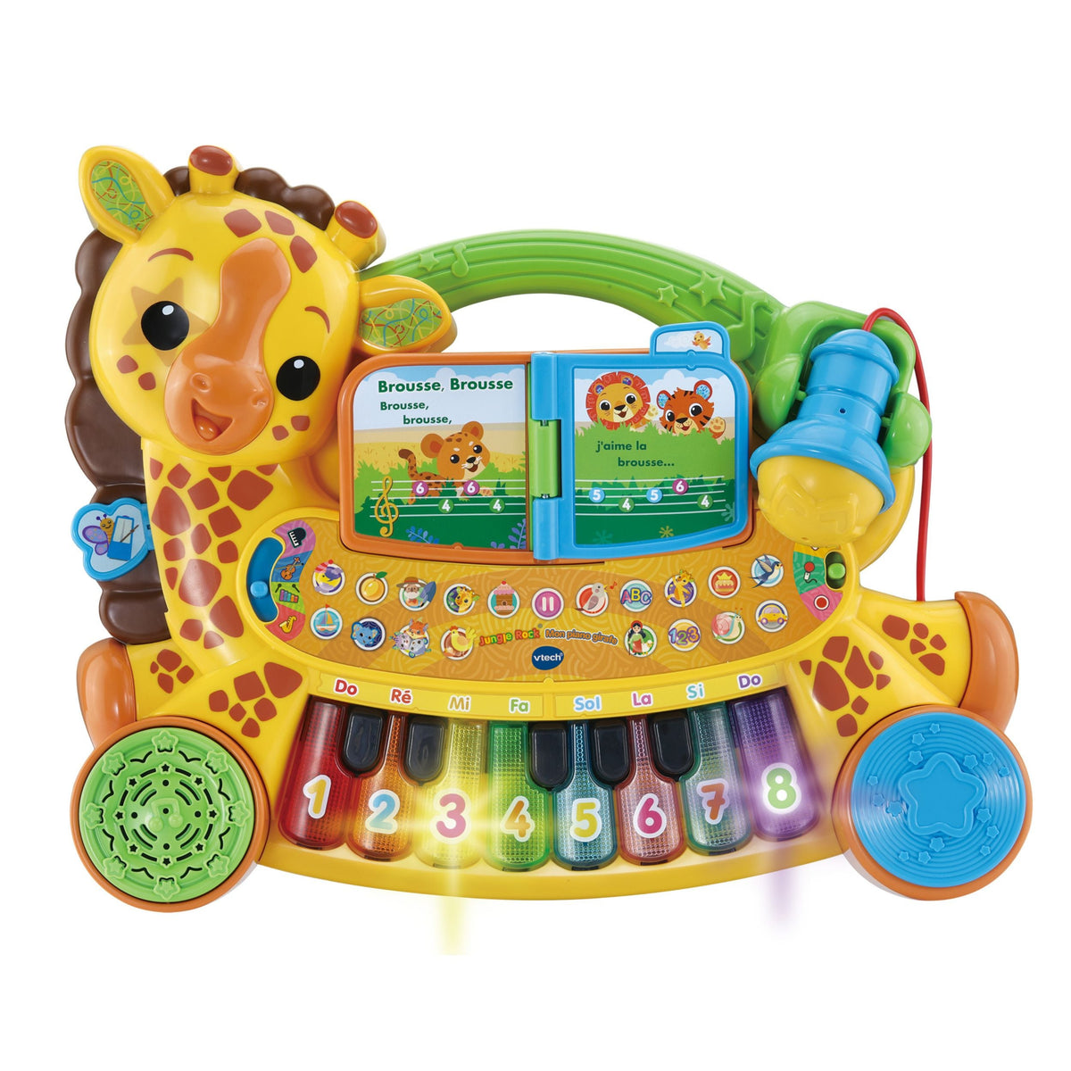 Zoo Jamz Giraffe Piano (French Version), Battery Operated, Microphone included