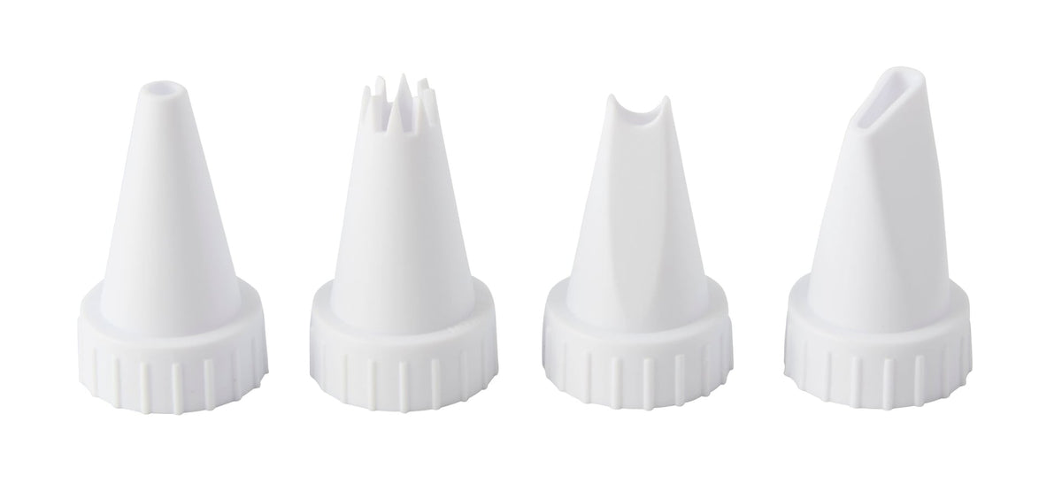 Icing Decorating Tip Set for Piping Bags, White, 4-pk, for Baking/Cake Decoration