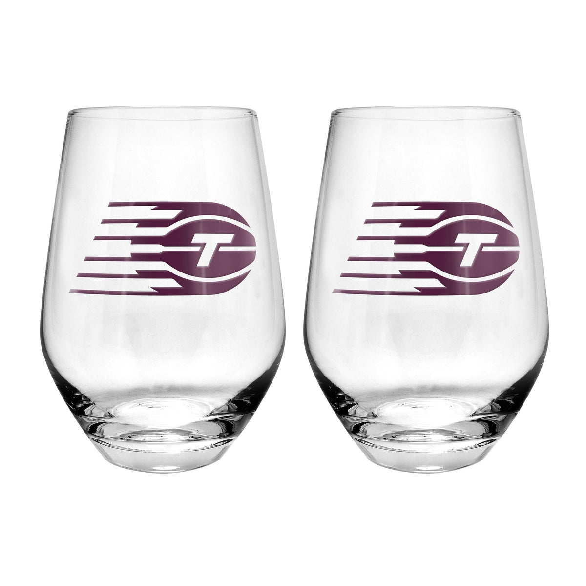 Stemless Wine Glasses/Tumbler Set, For Basketball Fans/Collectors, Clear, 19-oz, 2-pk