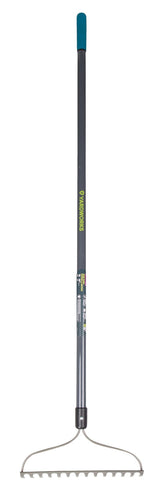 Metal 14-Tine L-Shaped Bow Rake, 60-in, Fibreglass Shaft