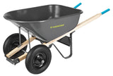 Steel Tray 2-Wheel Garden Wheelbarrow, 6-cu-ft