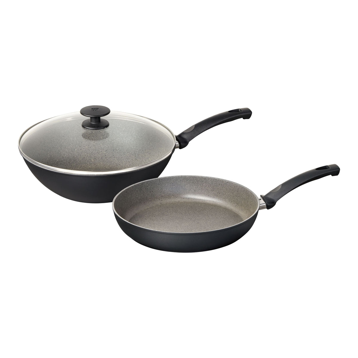 3-Piece Frying Set with 28-cm Frypan and 30-cm Wok