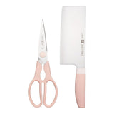 Multi-Purpose Stainless Steel Scissors & Knife Set, Pink, 2-pc